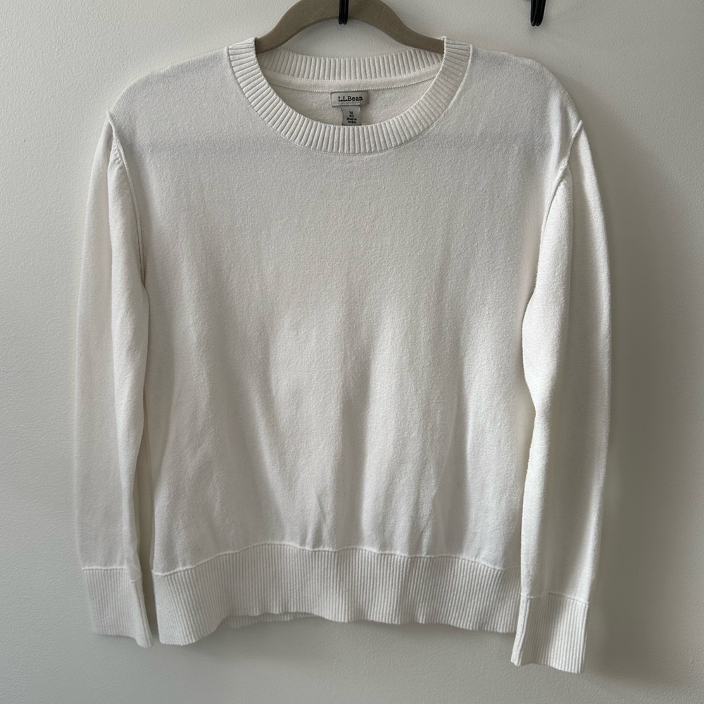 L.L. Bean Women's Scoop Neck Sweater in White